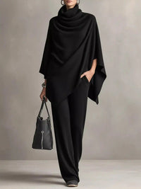 Full Size Turtleneck Poncho and Wide-Leg Pants Set Plus Size 101002605950123 65 Gifts for Her Jerry's Apparel 