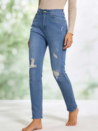 High-Waisted Distressed Jeans 100100550939009 40 Affordable Fashion Under $100 Jerry's Apparel 