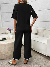 Round Neck Half Sleeve Top and Pants Set 100100458964546 67 Affordable Fashion Under $100 Jerry's Apparel 