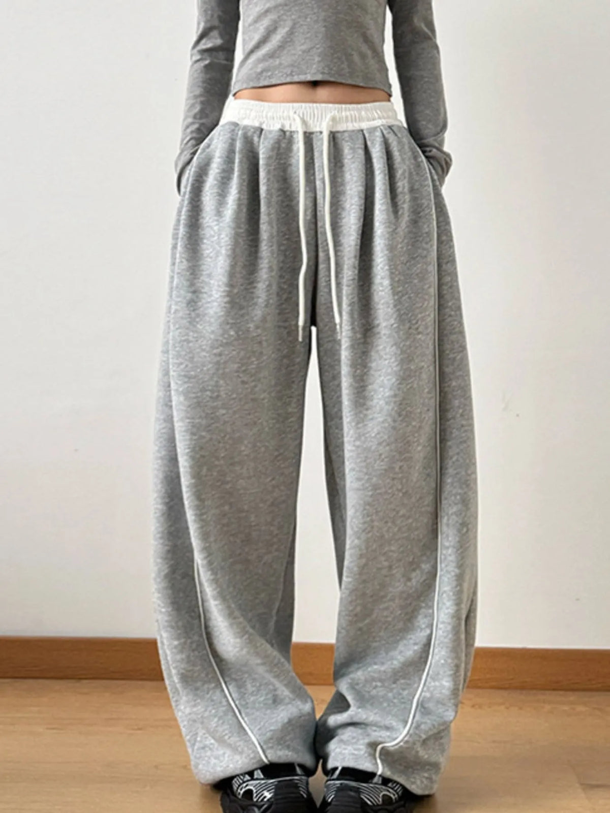 Drawstring Wide Leg Pants