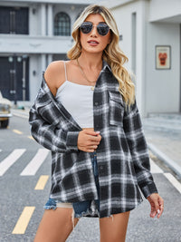 Lovelet Plaid Collared Neck Button Down Jacket