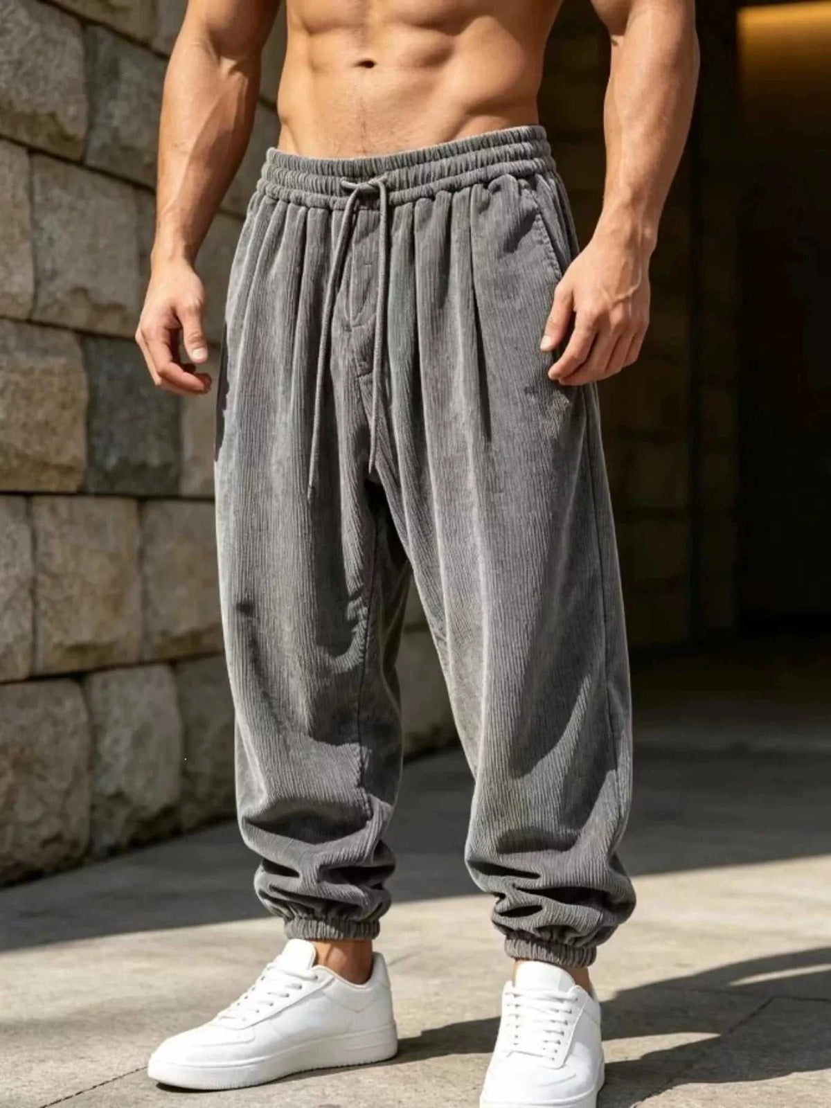 Men's Plus Size Corduroy Loose-Fit Joggers 104001740904586 56 Affordable Fashion Under $100 Jerry's Apparel 