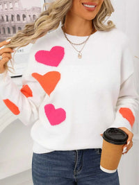 Valentine's Day Heart Pattern Round Neck Sweater 100100644430342 48 Affordable Fashion Under $100 Jerry's Apparel 