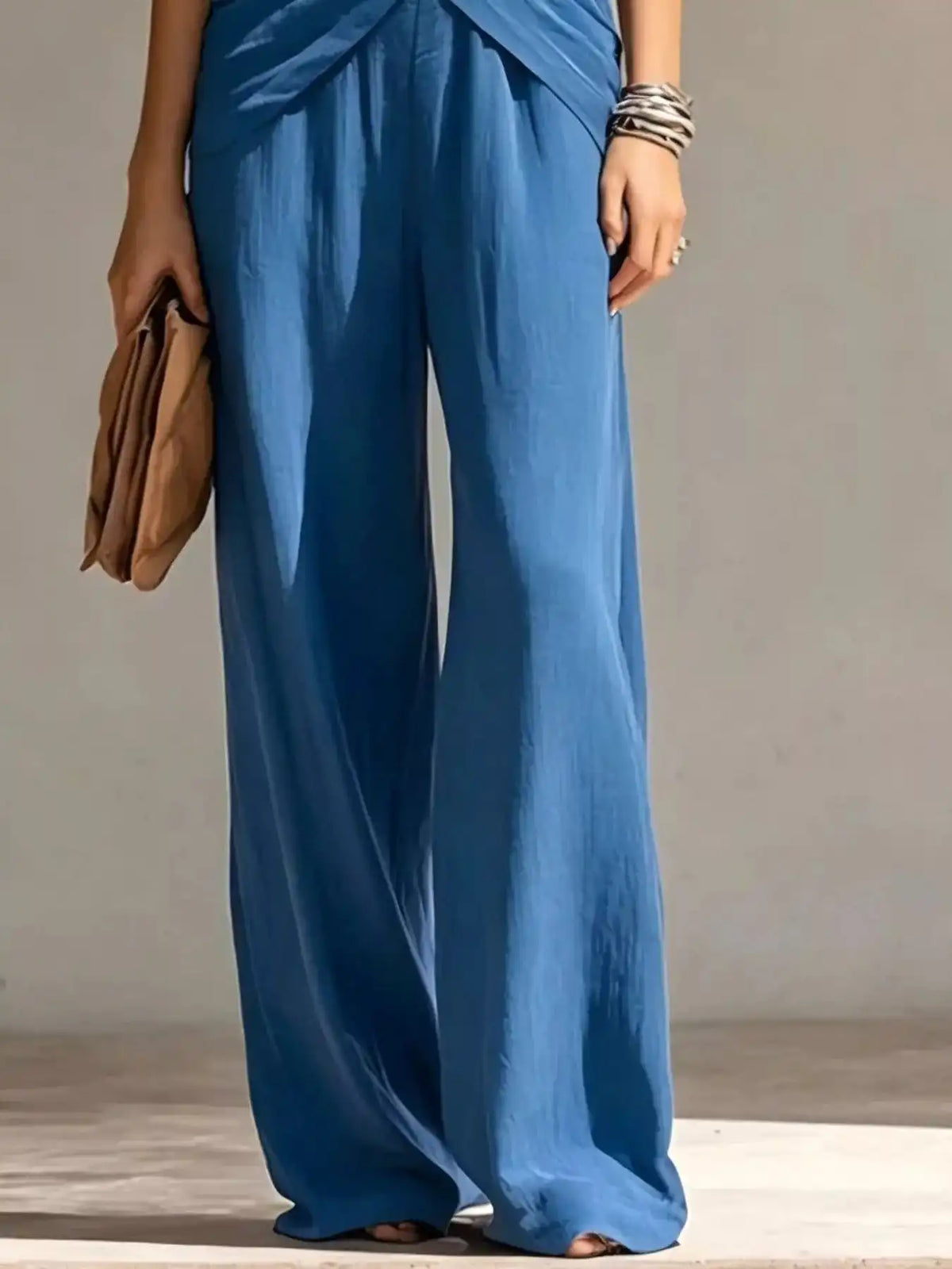 Full Size Zipper Front Tank and Wide-Leg Pants Set Plus Size 101001865169610 58 Women's Pants Set Gifts for Her Jerry's Apparel 