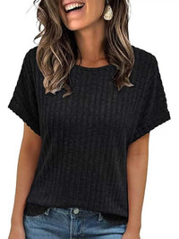 Casual Ribbed Knit Short Sleeve T-Shirt 100100691365915 25 Affordable Fashion Under $100 Jerry's Apparel 