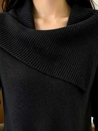 Full Size Asymmetric Ribbed Collar Sweater Plus Size 101002369014194 47 Affordable Fashion Under $100 Jerry's Apparel 