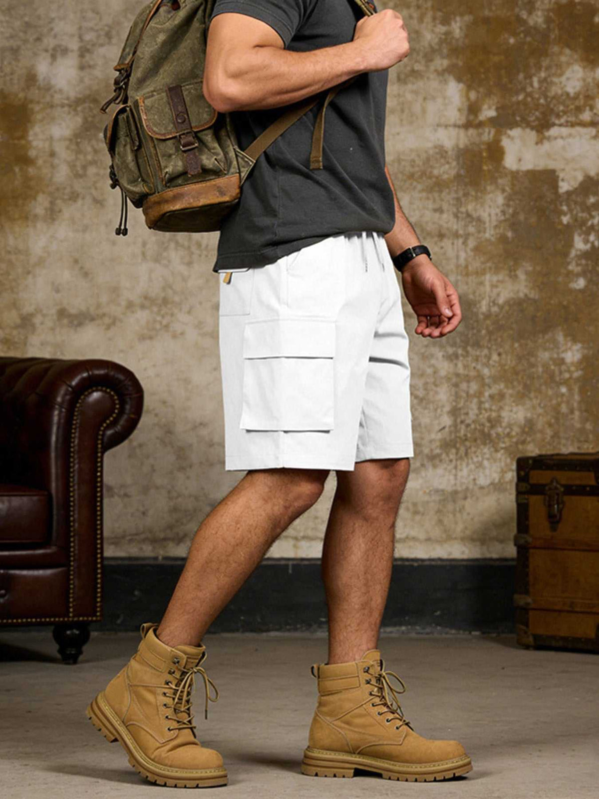 Men's Full Size Cargo Shorts with Drawstring Waist Plus Size 100400170187391 37 Affordable Fashion Under $100 Jerry's Apparel 