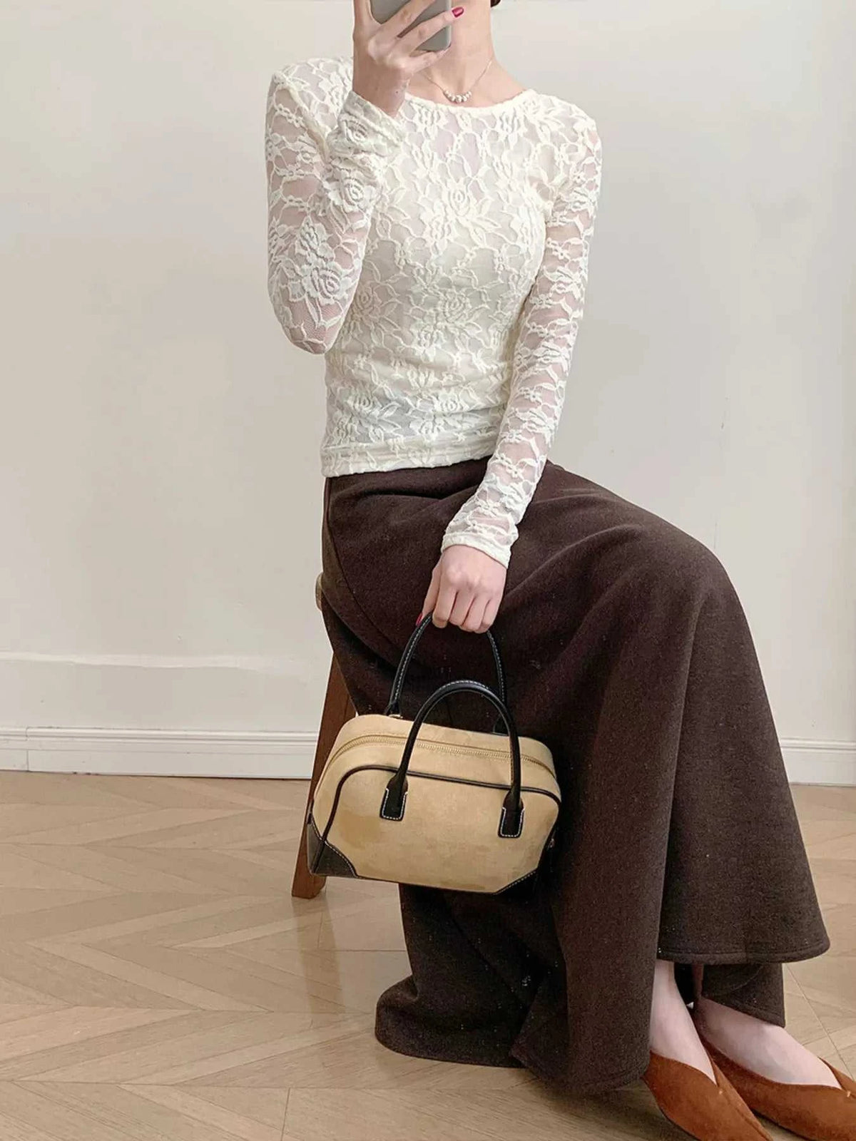 Lace Round Neck Long Sleeve Top 100100846416323 30 Affordable Fashion Under $100 Jerry's Apparel 
