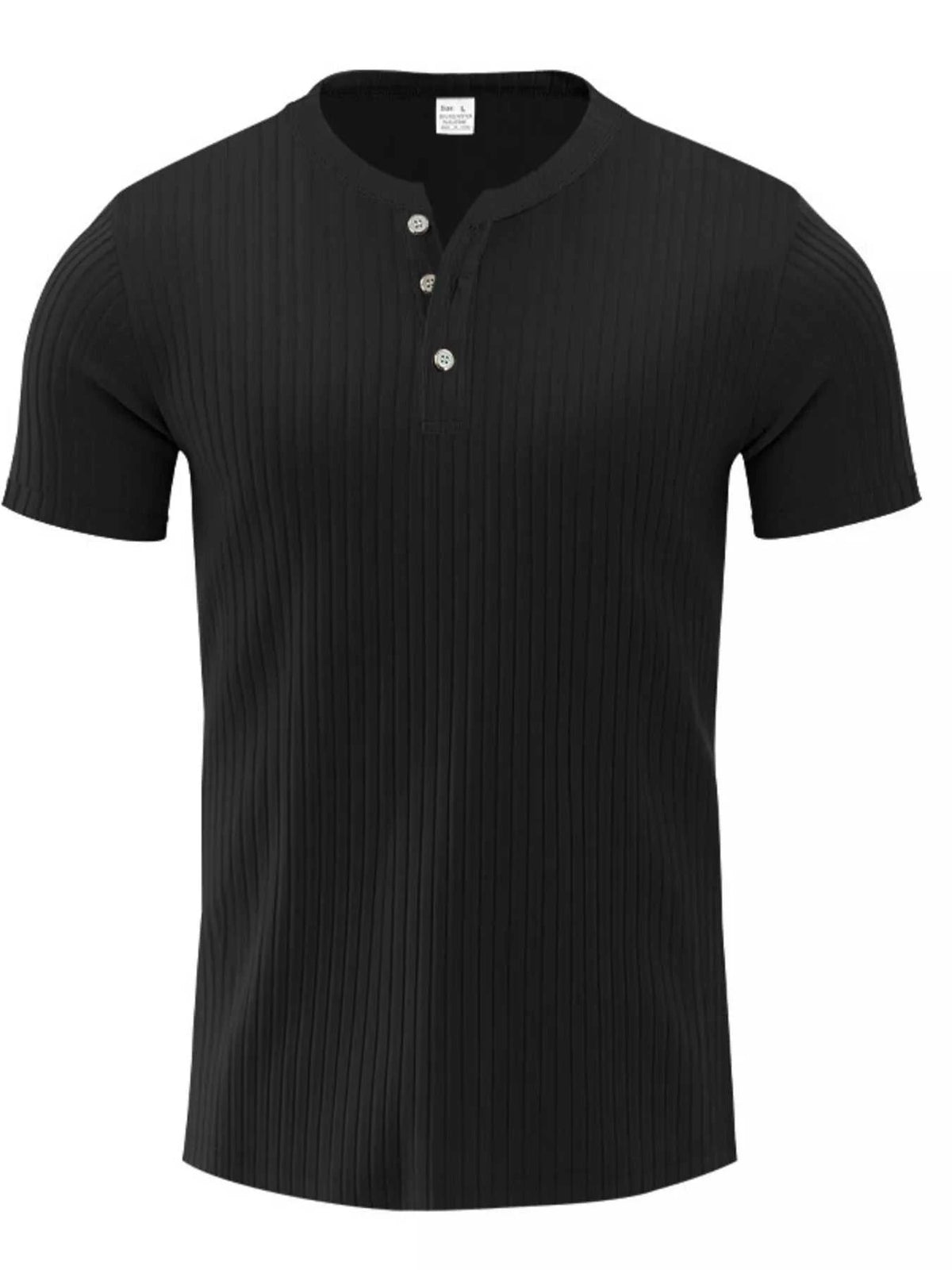 Men's Full Size Casual Ribbed Henley T-Shirt Plus Size 100400605279484 23 Affordable Fashion Under $100 Jerry's Apparel 