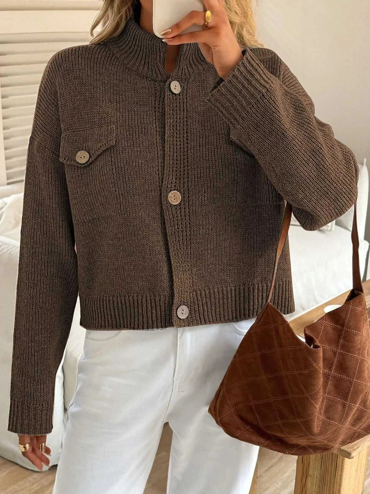 Button-Down Knit Cardigan 100100480919271 60 Affordable Fashion Under $100 Jerry's Apparel 