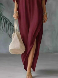 Full Size V-Neck Maxi Dress with Side Slits Plus Size 100100394975559 32 Gifts for Her Jerry's Apparel 