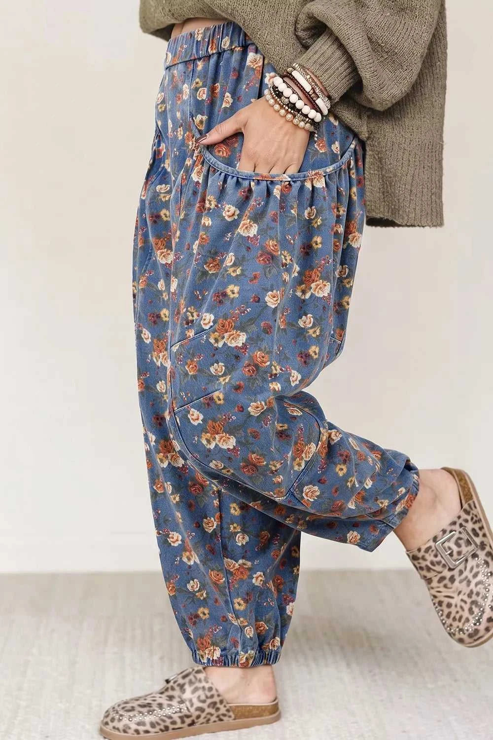 Floral Print Relaxed Fit Jeans 100100867851036 85 Affordable Fashion Under $100 Jerry's Apparel 