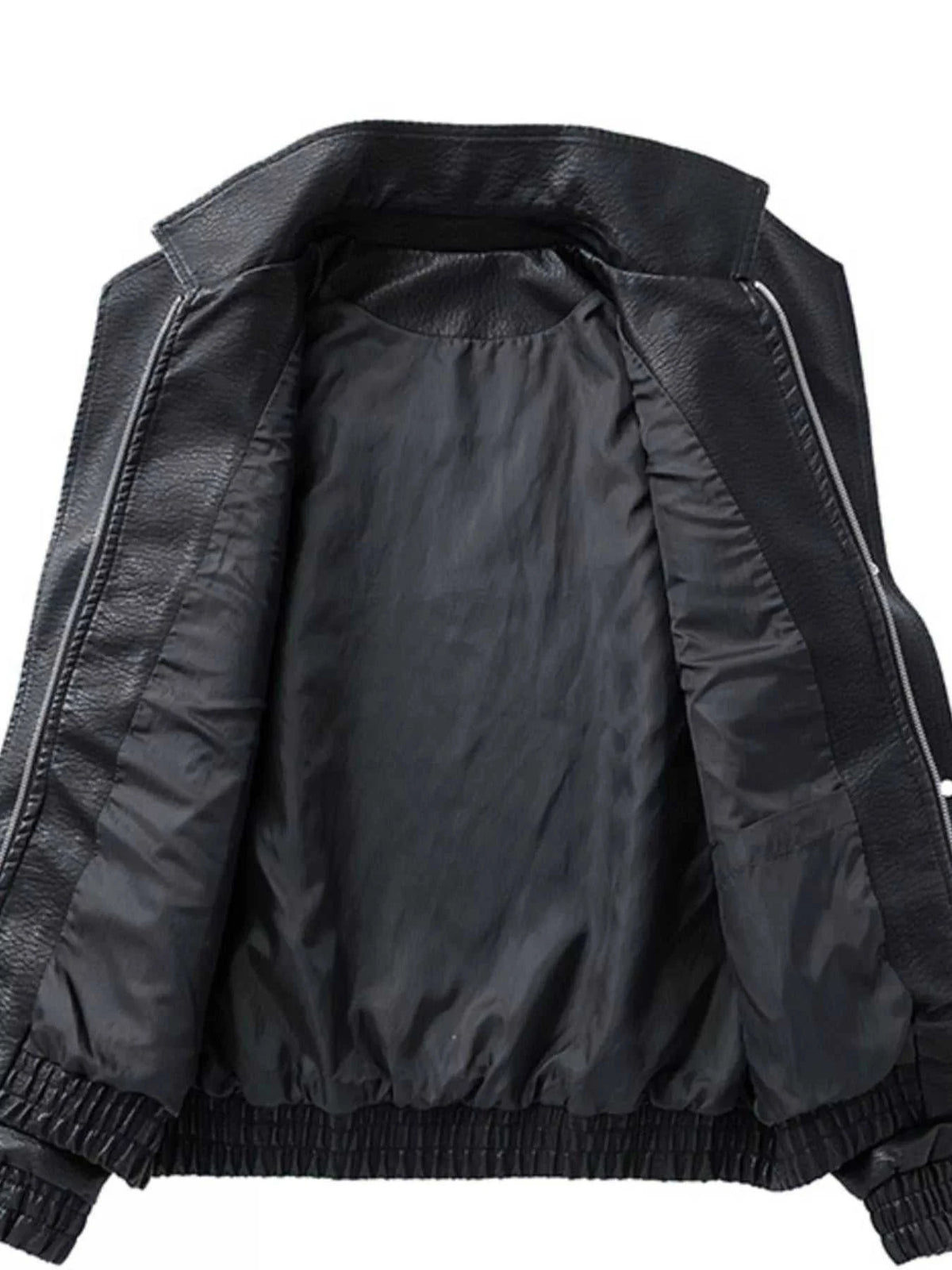 Men's Plus Size Faux Leather Bomber Jacket 100400787475284 100 Fashion Forward Plus Size Clothing Jerry's Apparel 