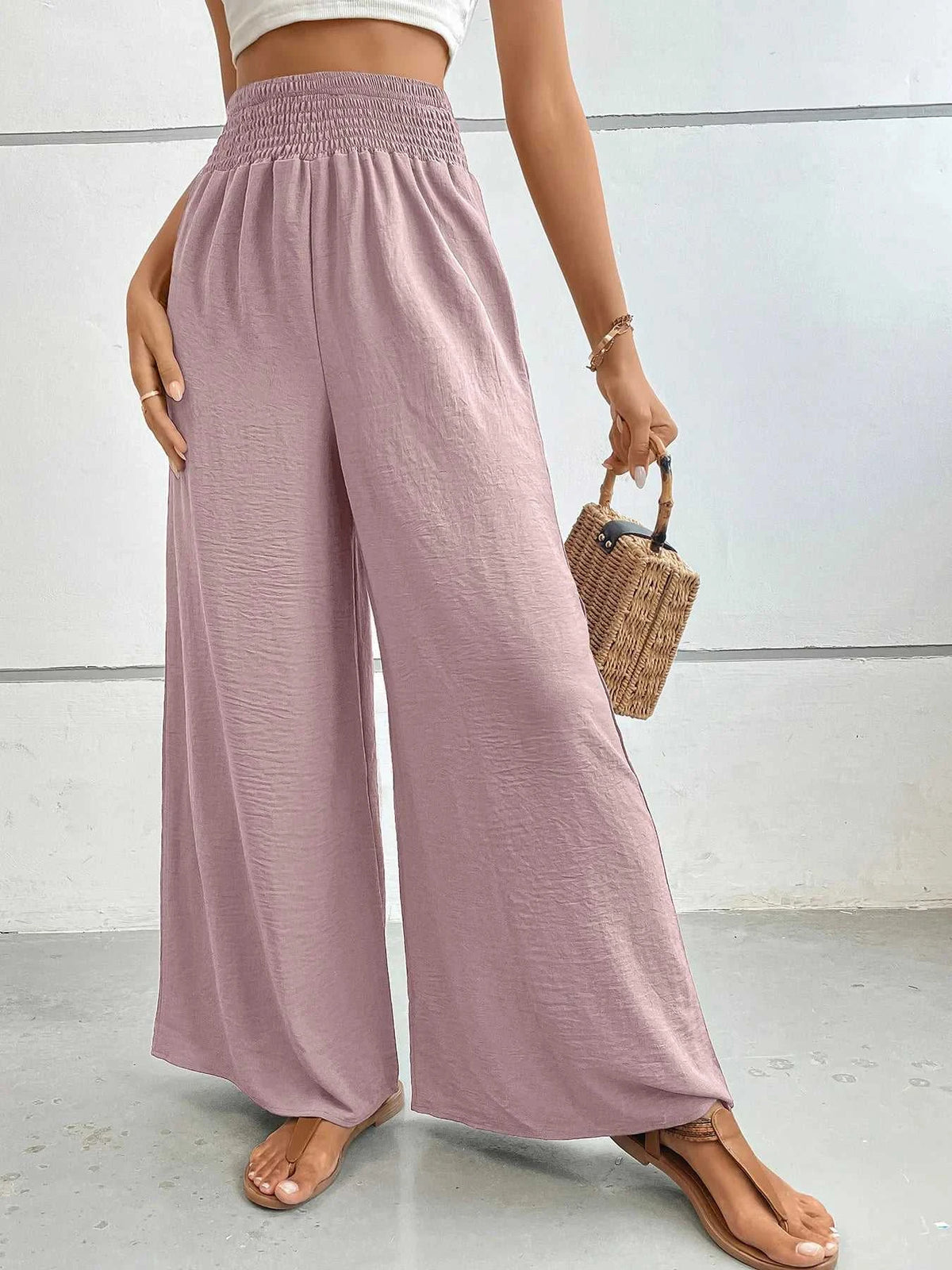 High-Waisted Wide Leg Pants 100100827101945 34 Affordable Fashion Under $100 Jerry's Apparel 