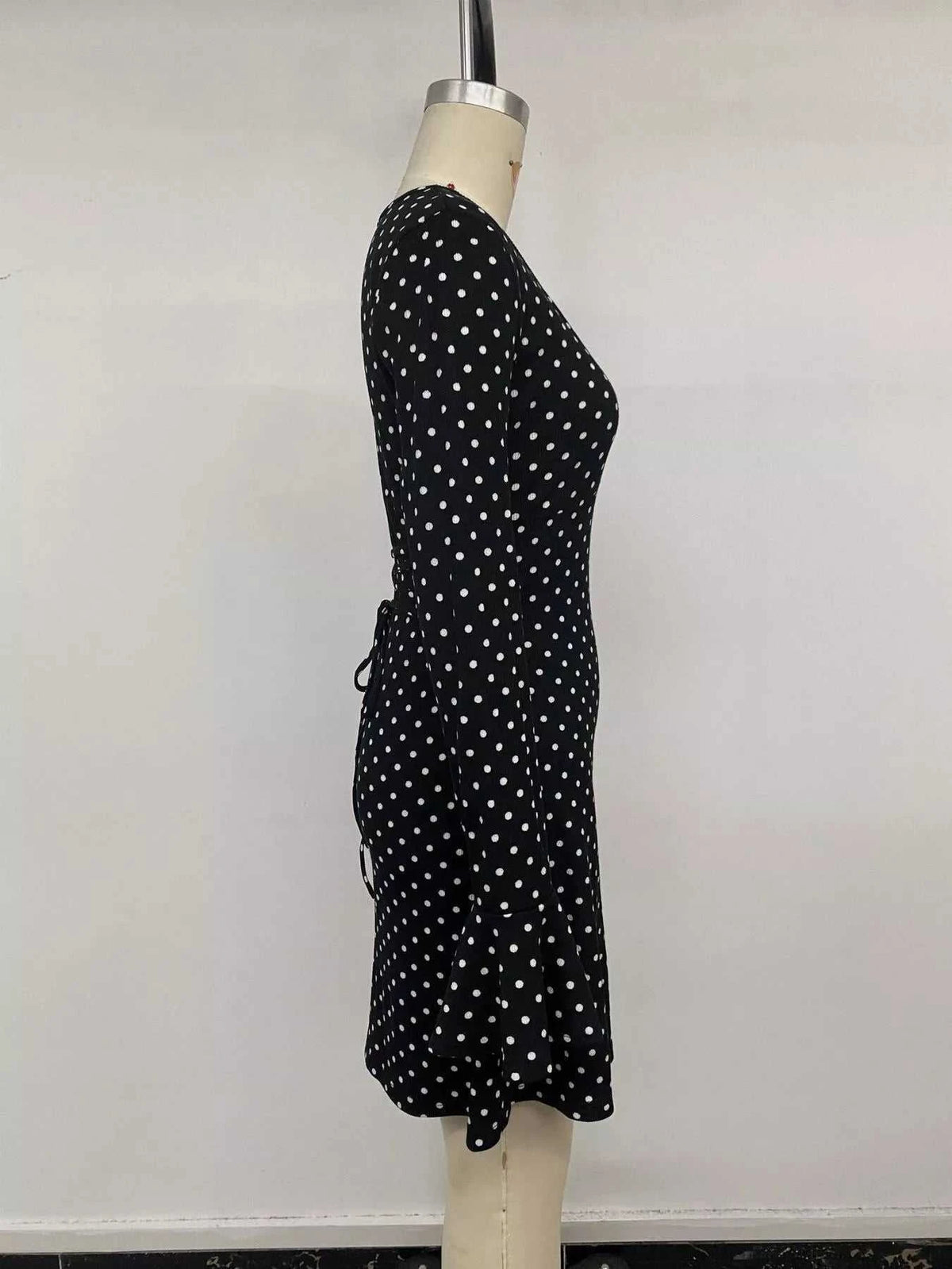 Polka Dot Long Sleeve Ruffle Hem Mini Dress 101001431407704 43 Gifts for Her Jerry's Apparel 
