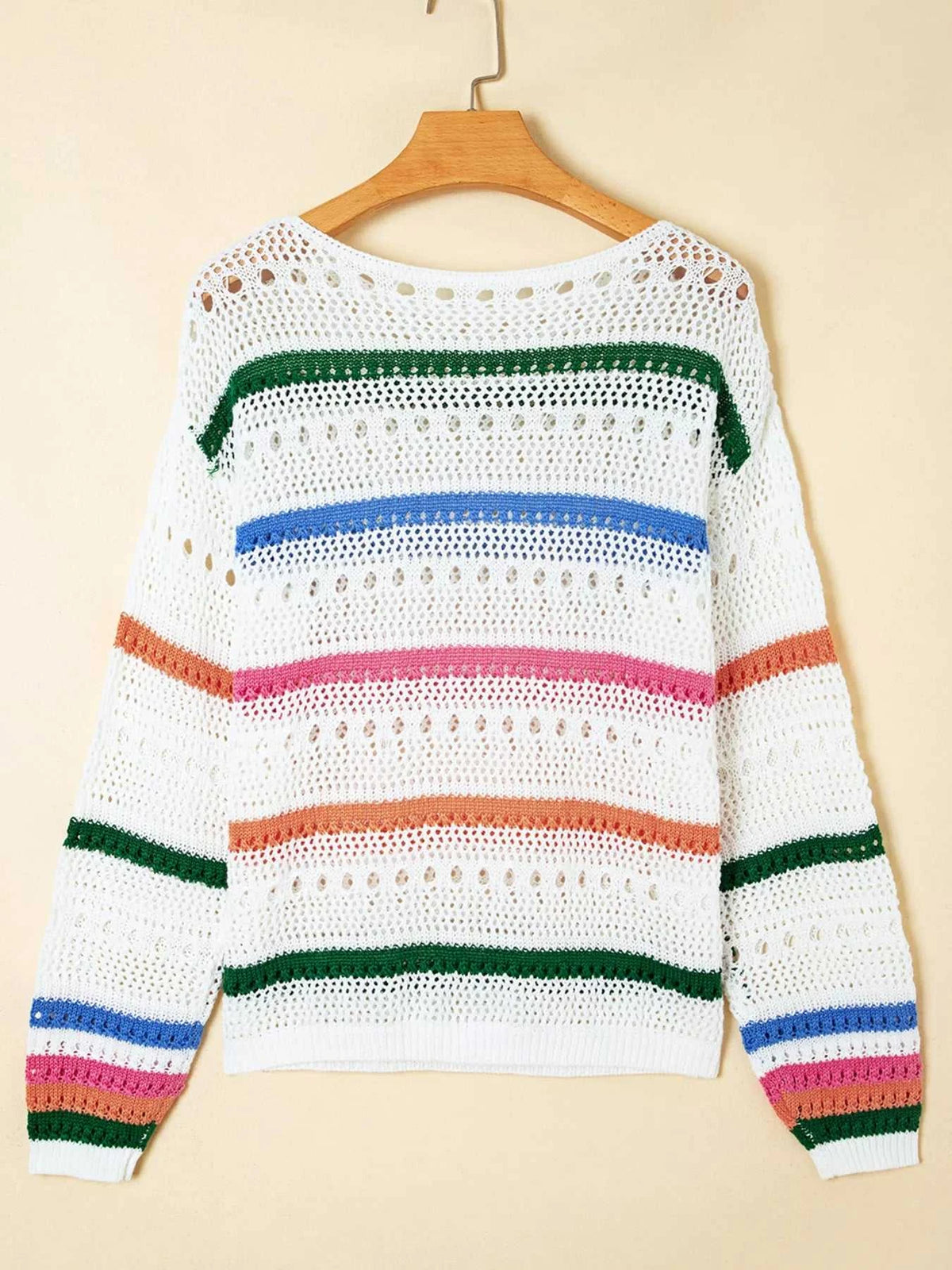 Color Block Striped Pointelle Knit Sweater 100100460861527 43 Affordable Fashion Under $100 Jerry's Apparel 