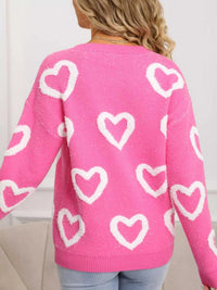 Valentine's Day Heart Pattern Round Neck Sweater 100100472947296 49 Affordable Fashion Under $100 Jerry's Apparel 