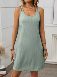 Texture Scoop Neck Double Spaghetti Strap Dress 100100561341621 23 Affordable Fashion Under $100 Jerry's Apparel 