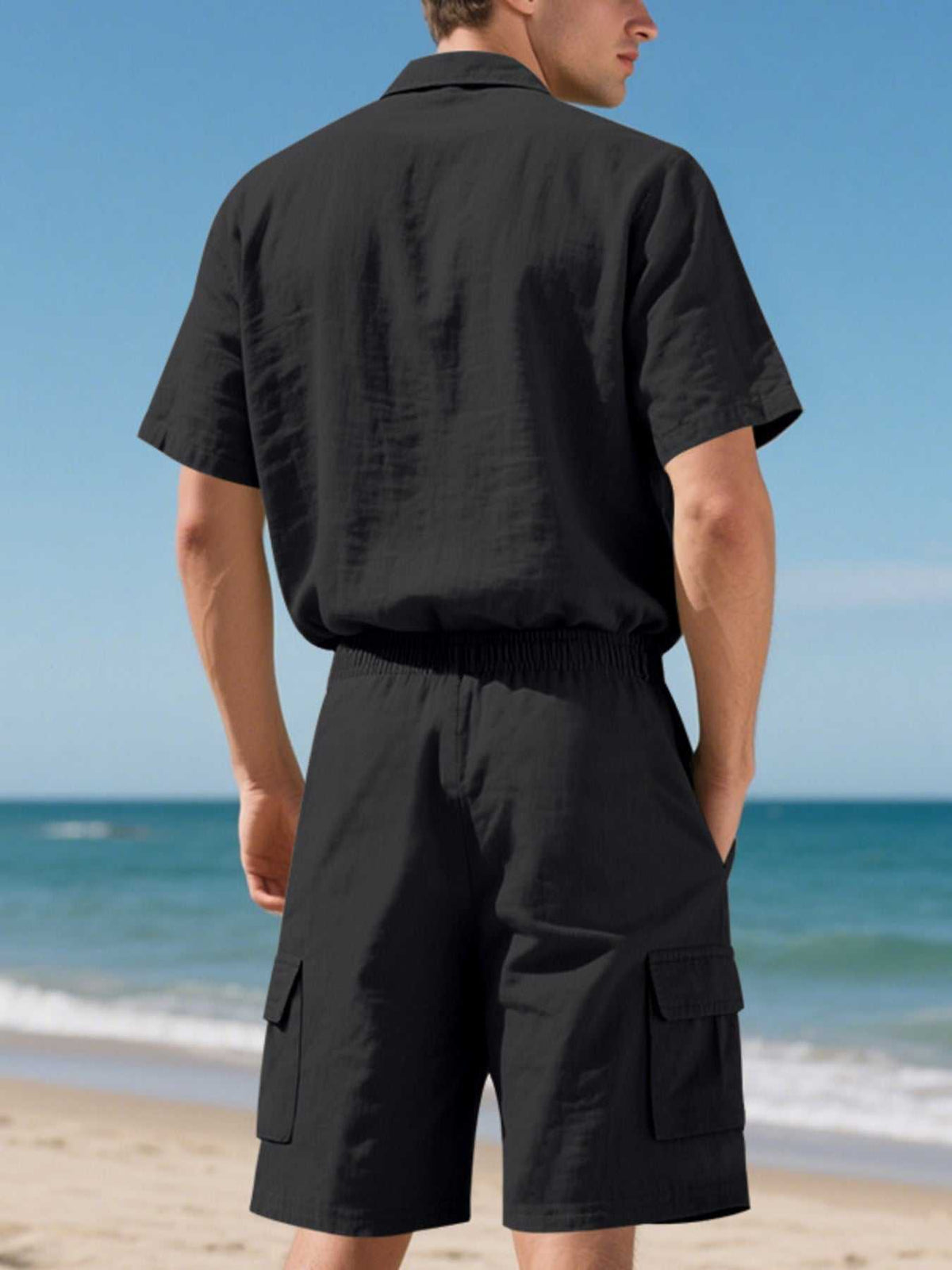 Men's Full Size Button Up Shirt and Shorts Set Plus Size 100400974487606 48 Affordable Fashion Under $100 Jerry's Apparel 