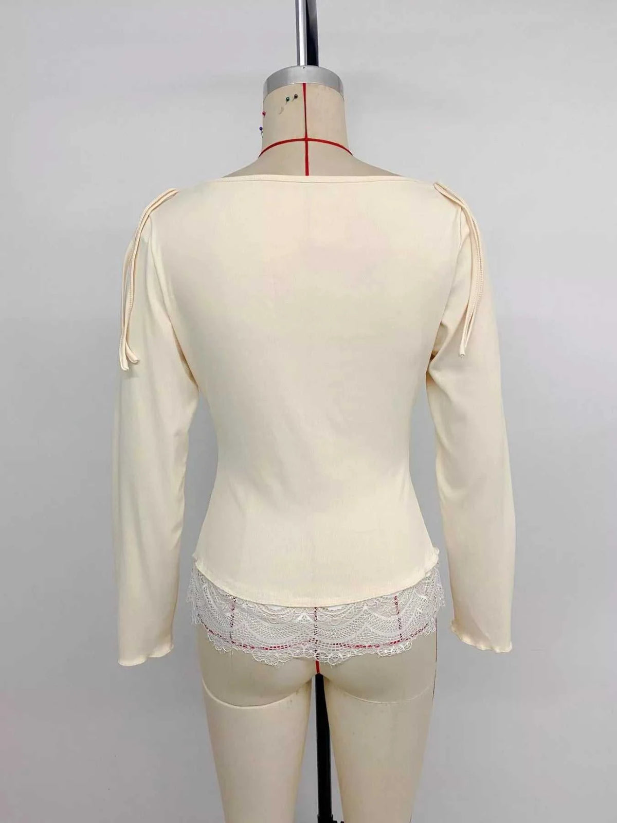 Lace Trim Long Sleeve T-Shirt 100100829031405 28 Affordable Fashion Under $100 Jerry's Apparel 