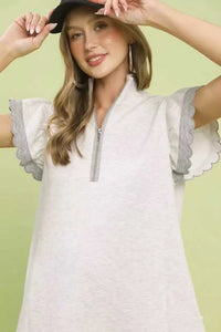Umgee Zip-Neck Flutter Sleeve Dress 100100398431376 62 Affordable Fashion Under $100 Jerry's Apparel 