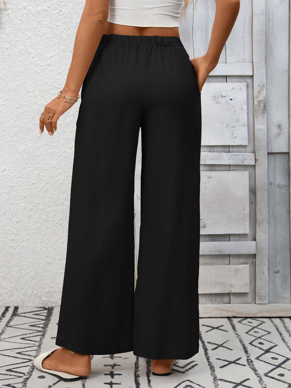 Drawstring High Waist Wide Leg Pants 100100990618349 39 Affordable Fashion Under $100 Jerry's Apparel 