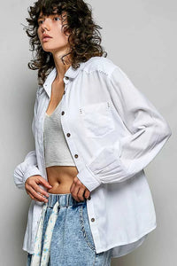 POL Washed Textured Cotton Western Button Front Shirt 100100131311307 54 Affordable Fashion Under $100 Jerry's Apparel 