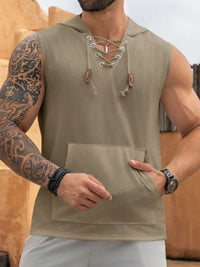 Men's Lace Up Hooded Top