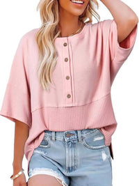 Button Detail Texture Knit T-Shirt 100100489140397 26 Affordable Fashion Under $100 Jerry's Apparel 