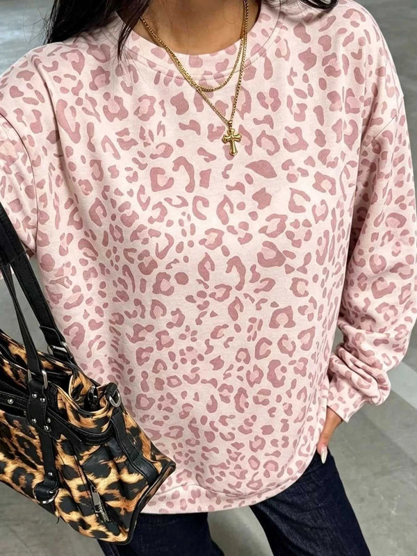 Leopard Print Crew Neck Sweatshirt 101001744730705 40 Affordable Fashion Under $100 Jerry's Apparel 