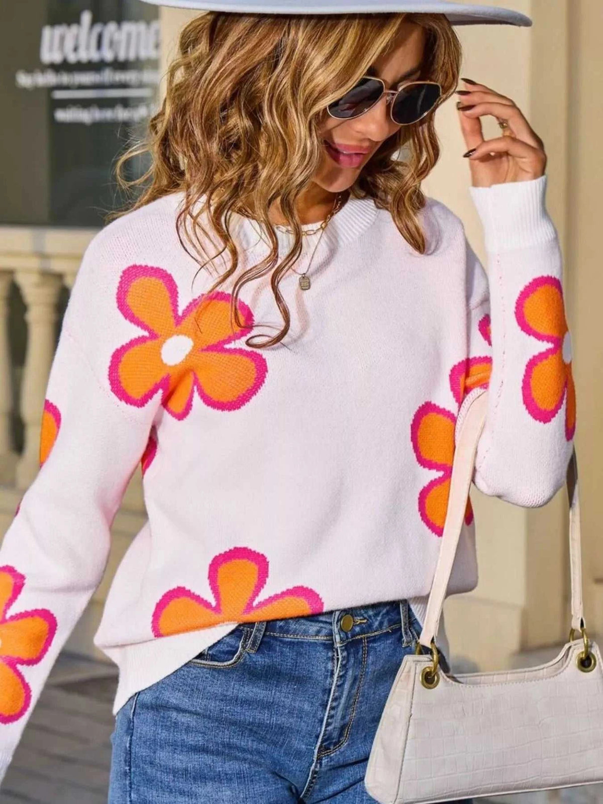 Floral Crew Neck Sweater 100100135232567 49 Affordable Fashion Under $100 Jerry's Apparel 