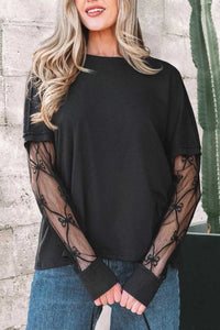 Round Neck Lace Sleeve Relaxed Fit Top 100100682611031 29 Affordable Fashion Under $100 Jerry's Apparel 