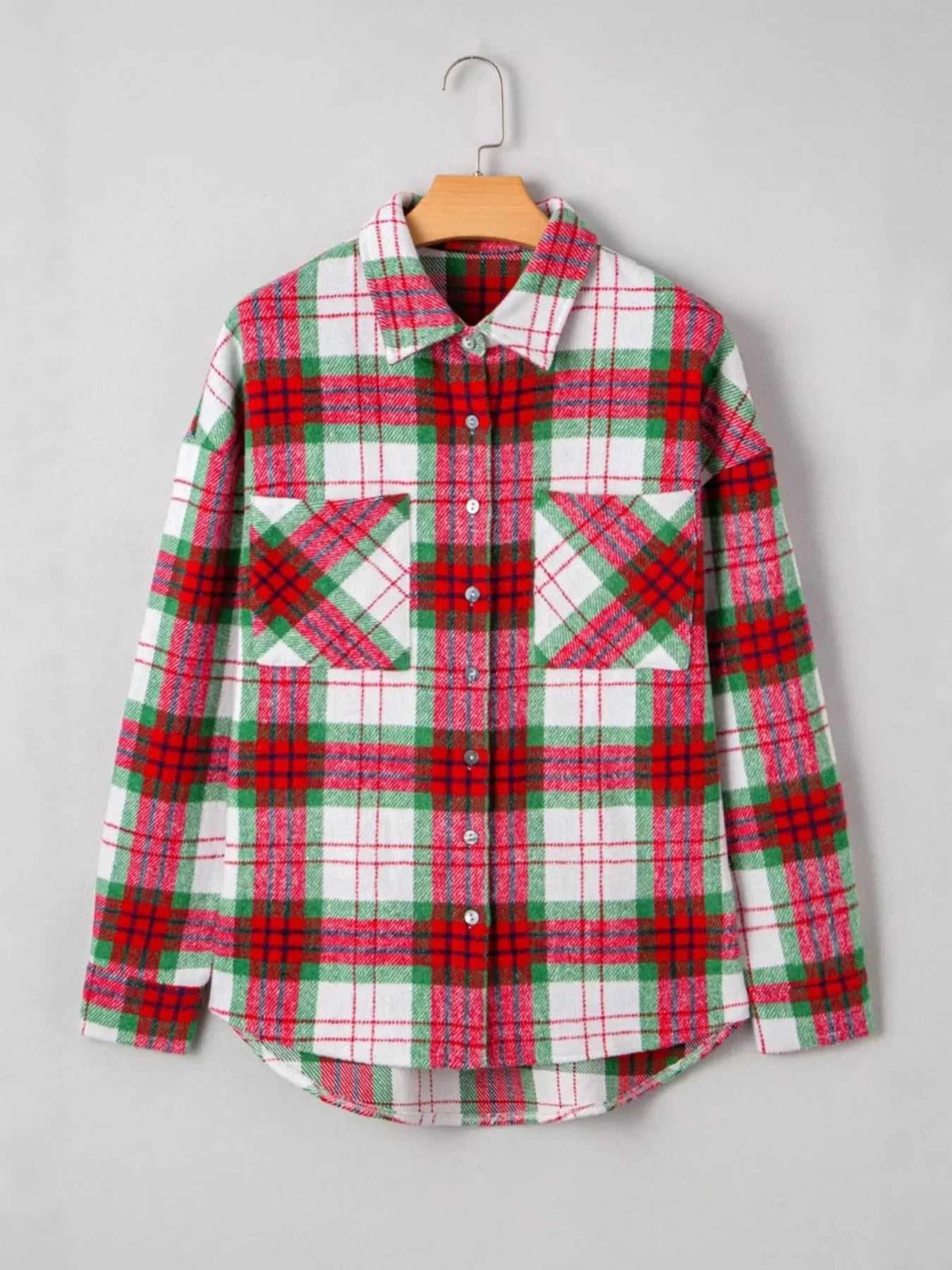 Plaid Button-Down Long Sleeve Shacket 100100614323151 46 Affordable Fashion Under $100 Jerry's Apparel 