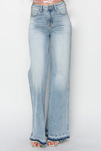 Full Size High Rise Wide Leg Jeans