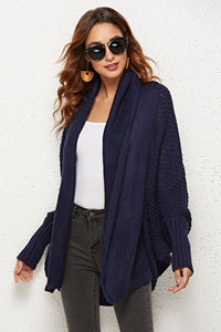 Angel Wings Open Front Dolman Sleeve Longline Cardigan