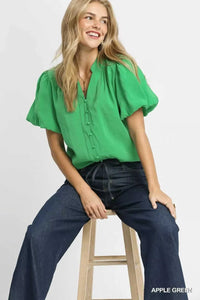 Umgee Button-Down Puff Sleeve Shirt 100100172431428 49 Gifts for Her Jerry's Apparel 