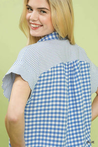 Umgee Mixed Gingham Short Sleeve Shirt 100100102661680 49 Affordable Fashion Under $100 Jerry's Apparel 