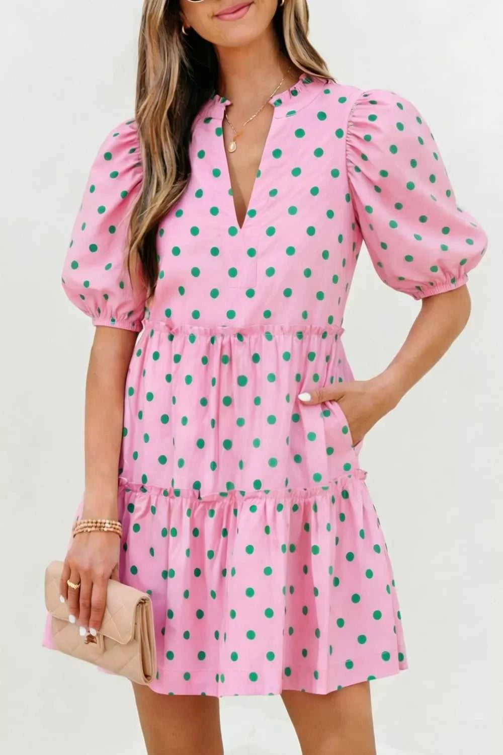 Polka Dot Tiered Mini Dress 100100581881582 61 Affordable Fashion Under $100 Jerry's Apparel 