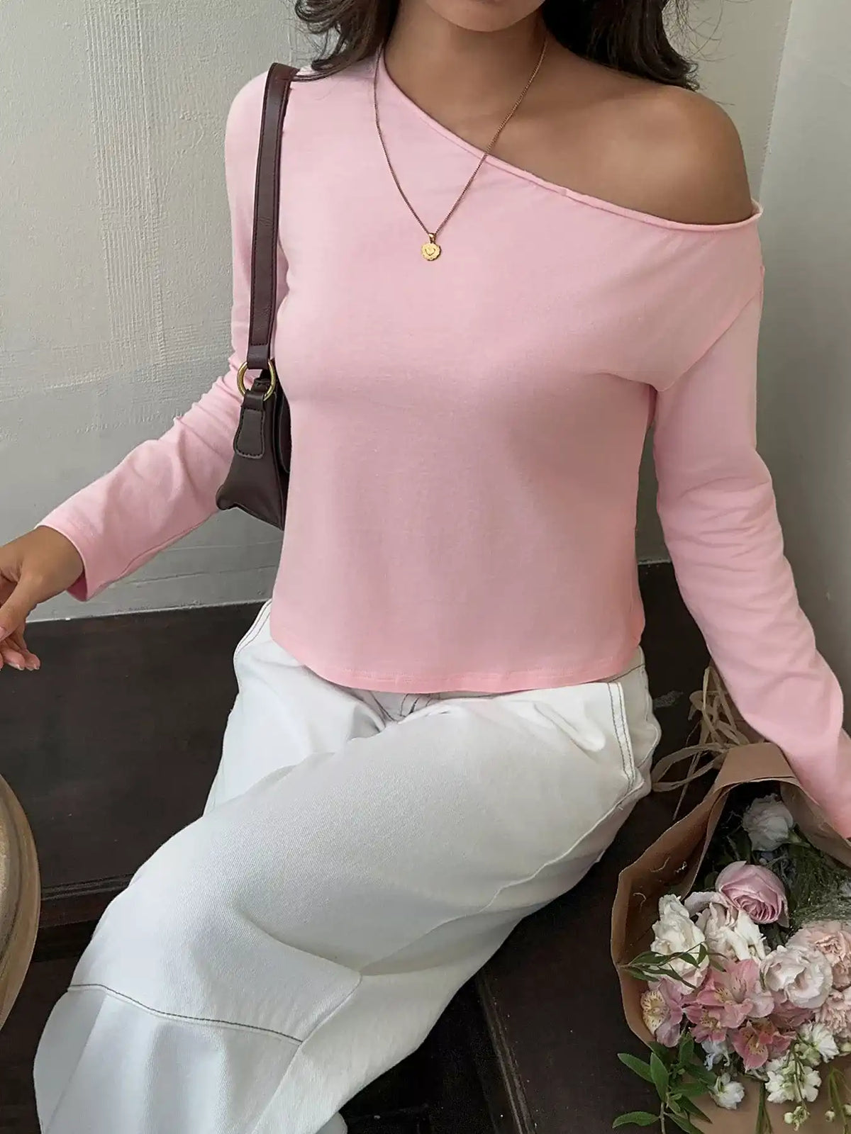 One-Shoulder Long Sleeve T-Shirt 101001260571131 35 Affordable Fashion Under $100 Jerry's Apparel 