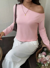 One-Shoulder Long Sleeve T-Shirt 101001260571131 35 Affordable Fashion Under $100 Jerry's Apparel 