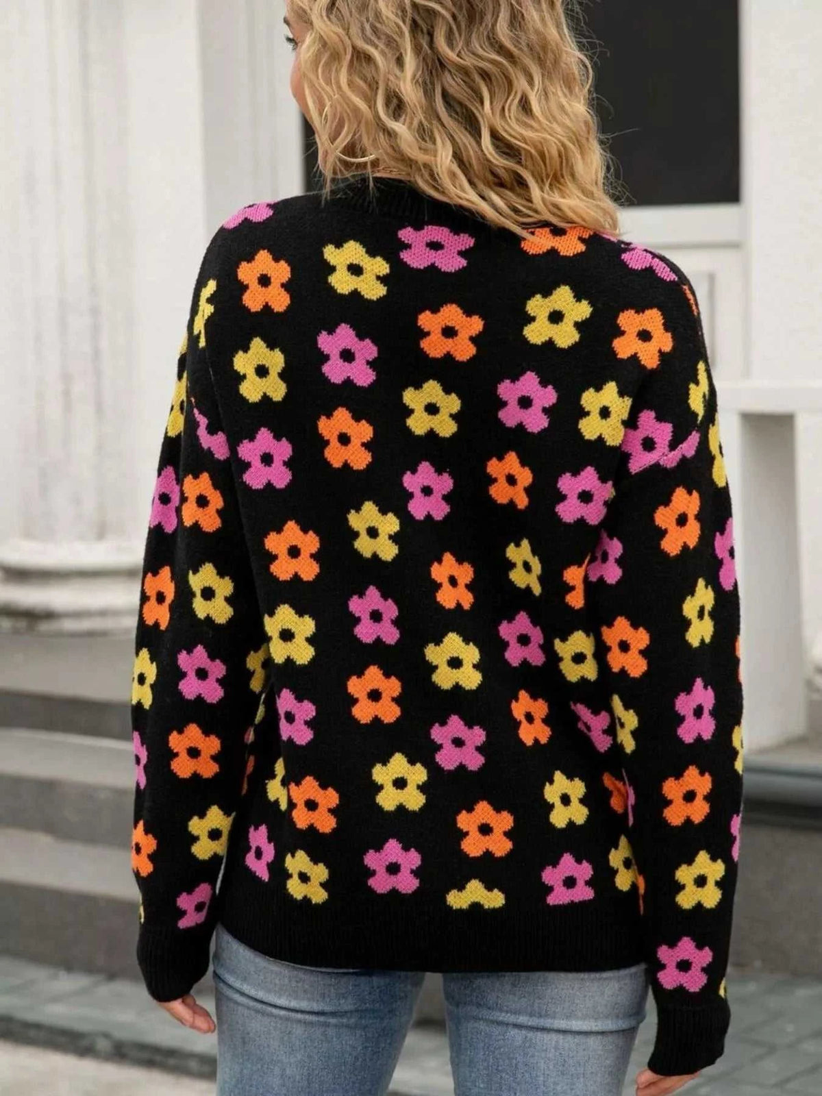 Floral Crew Neck Sweater 100100205302483 49 Gifts for Her Jerry's Apparel 