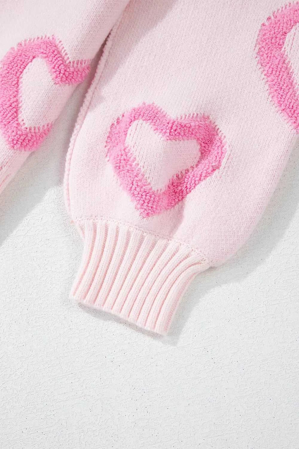 Heart Shape Bubble Sleeve Baggy Sweater 100100868213065 63 Affordable Fashion Under $100 Jerry's Apparel 