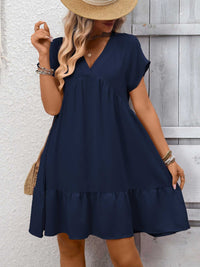 Casual V-Neck Ruffle Hem Mini Dress 100100053087860 30 Affordable Fashion Under $100 Jerry's Apparel 