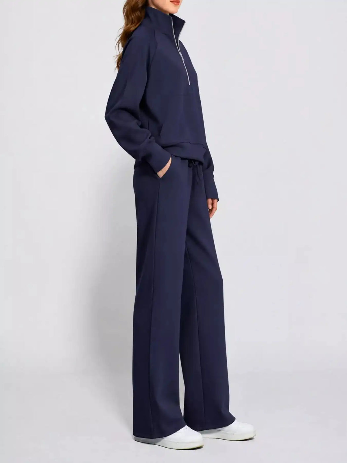 Half-Zip Sweatshirt and Wide-Leg Pants Set 101001840100593 40 Gifts for Her Jerry's Apparel 