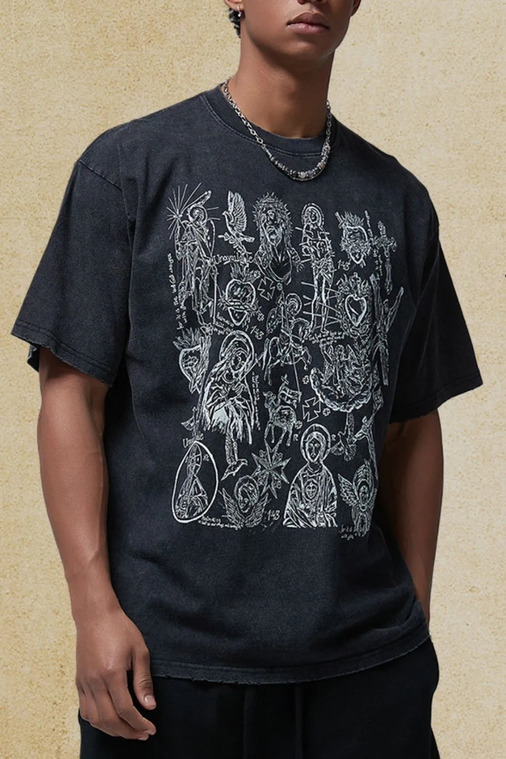 Men's Graphic Round Neck Half Sleeve T-Shirt
