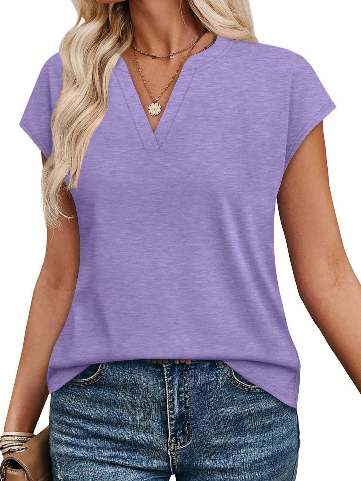 Notched Short Sleeve T-Shirt 100100058945563 25 Affordable Fashion Under $100 Jerry's Apparel 