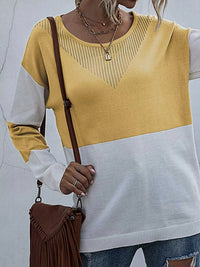 Color Block Round Neck Sweater 100100976966753 26 Affordable Fashion Under $100 Jerry's Apparel 