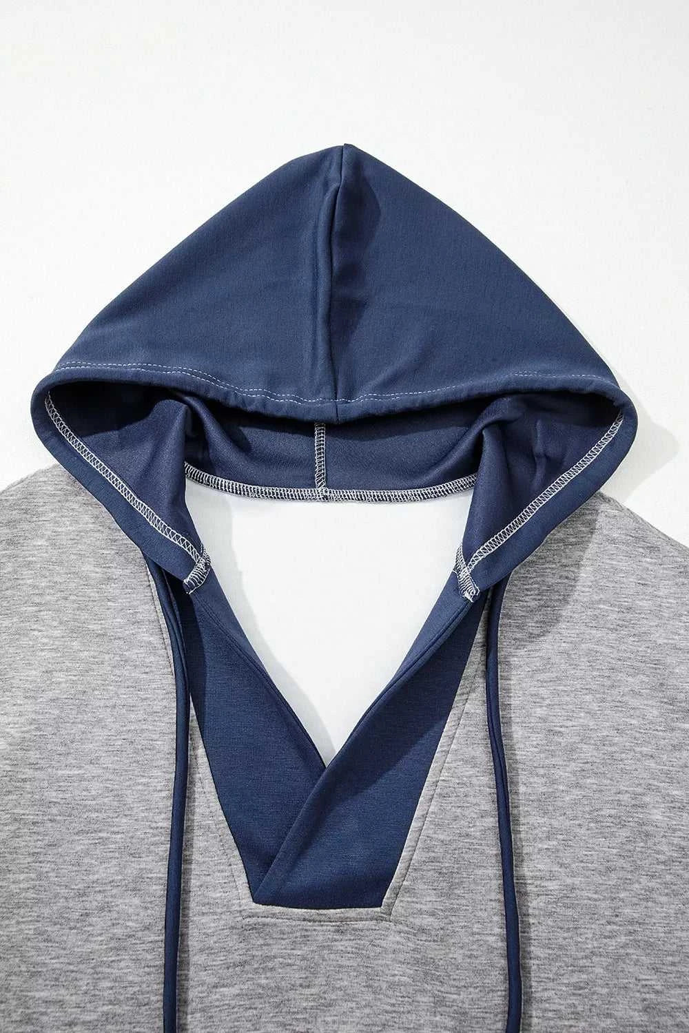 Color Block Patchwork V Neck Drawstring Hoodie 100100002533763 54 Affordable Fashion Under $100 Jerry's Apparel 