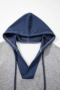 Color Block Patchwork V Neck Drawstring Hoodie 100100002533763 54 Affordable Fashion Under $100 Jerry's Apparel 
