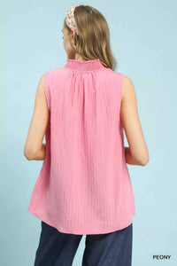 Umgee Sleeveless Textured Notch Neck Top 100100864761200 47 Affordable Fashion Under $100 Jerry's Apparel 